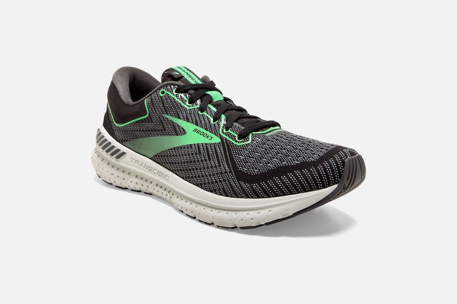 Brooks Transcend 7 Road Running Shoes Womens Black/Green 765314-MDP